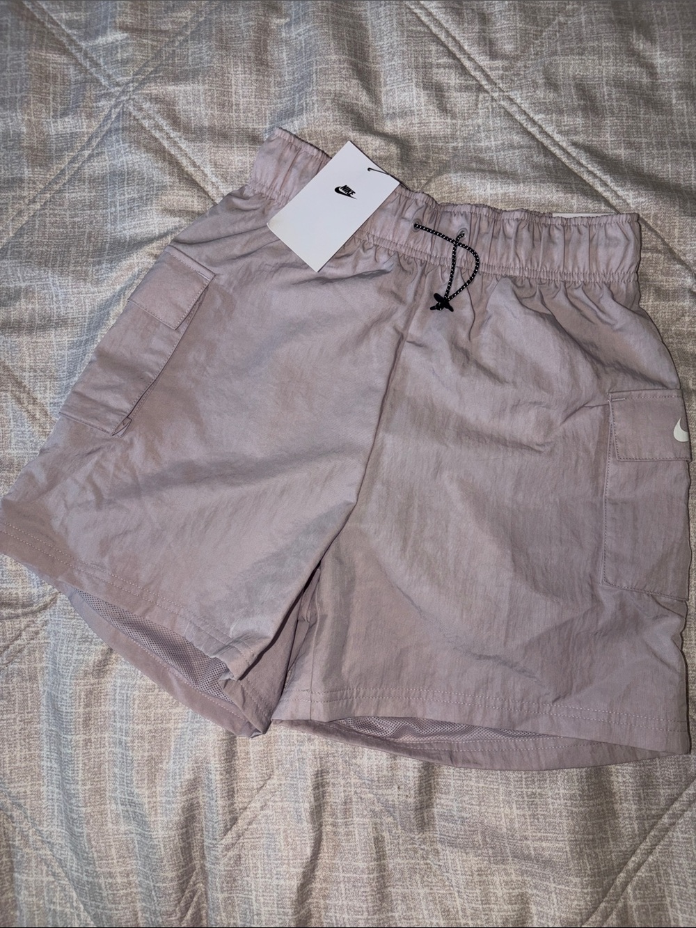 Nike Light Mauve Athletic Shorts with Drawstring